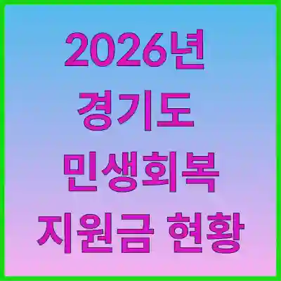 2026년 경기도 민생회복지원금 지급일정과 알아두어야 할 사항들