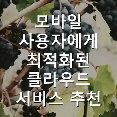 모바일 사용자에게 최적화된 클라우드 서비스 추천