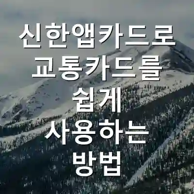신한앱카드로 교통카드를 쉽게 사용하는 방법