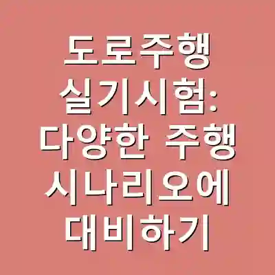 도로주행 실기시험: 다양한 주행 시나리오에 대비하기