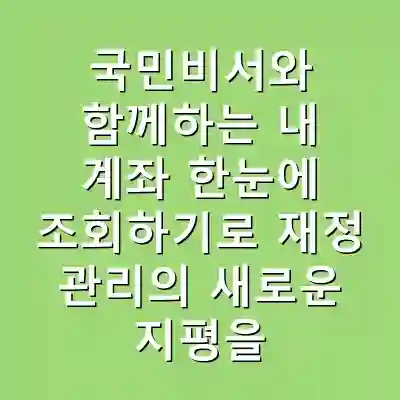 국민비서와 함께하는 내 계좌 한눈에 조회하기로 재정 관리의 새로운 지평을 열다
