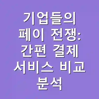 기업들의 페이 전쟁: 간편 결제 서비스 비교 분석