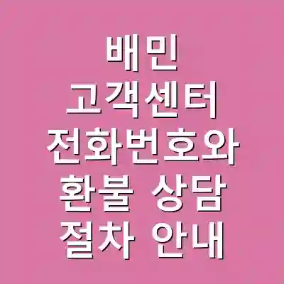 배민 고객센터 전화번호와 환불 상담 절차 안내